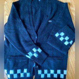 Vans xs sweater, black with checkers